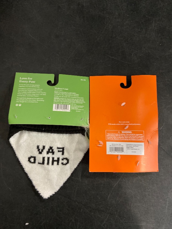 Photo 1 of 2Pc Pet bandana & catnip cat toy