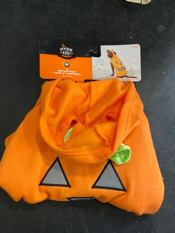 Photo 1 of  M- Hyde & EEK! Boutique Reflective Halloween Jack-o-lantern Pumpkin Dog Costume