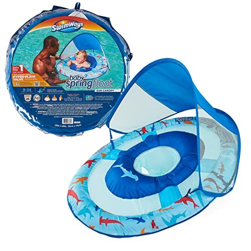Photo 1 of Swimways Sun Canopy Inflatable Baby Spring Float for Kids 9-24 Months Shark Design