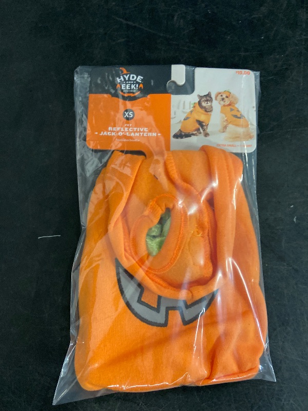 Photo 1 of XS- Reflective Halloween Jack-O'-Lantern Pumpkin Hoodie Dog and Cat Costume