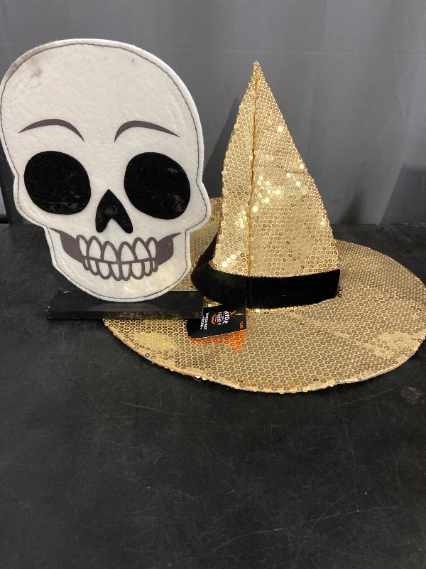Photo 1 of felt skull/ witch hat