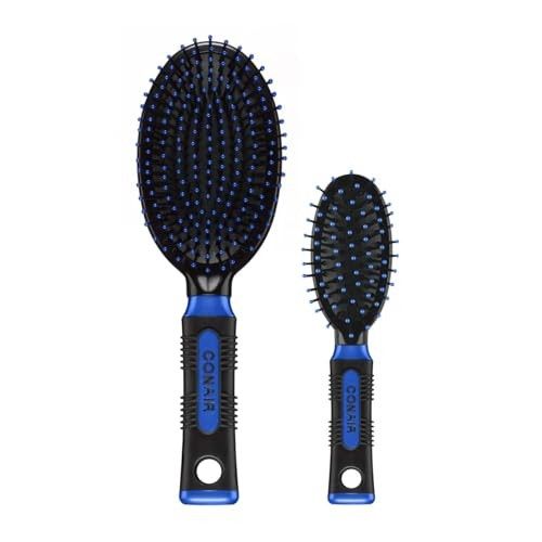 Photo 1 of Conair Professional Cushion Brush Set, Full & Mid-Size, Nylon Bristles for Detangling & Styling, Gentle on Hair & Scalp, Ideal for Thick & Curly Hair,