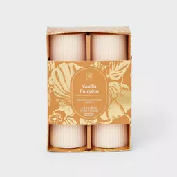 Photo 1 of  6"x2" 2pk Pillar Candle Set Vanilla Pumpkin - Threshold