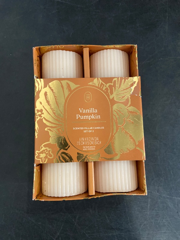 Photo 1 of Vanilla Pumpkin Scented Pillar Candles