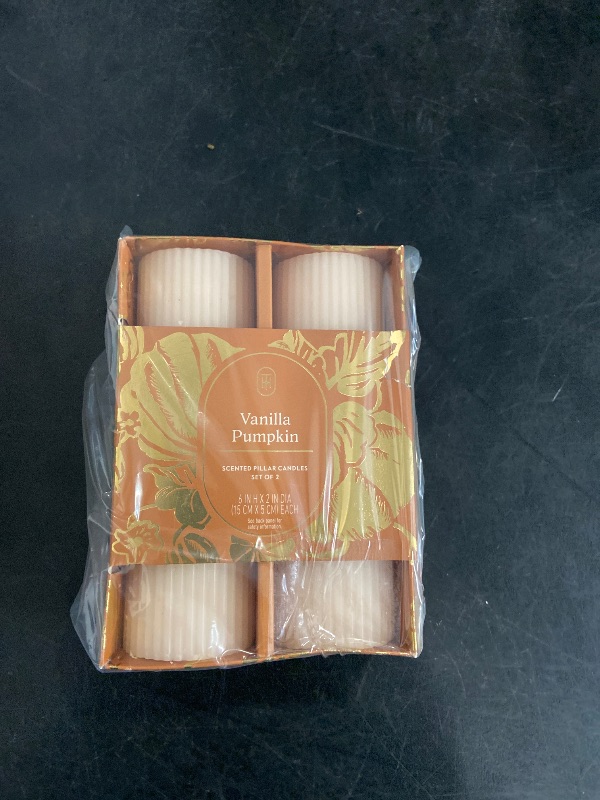Photo 1 of Vanilla Pumpkin Scented Pillar Candles