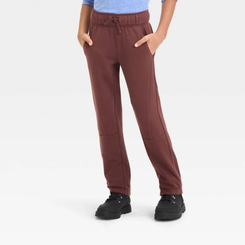 Photo 1 of M Boys' Fleece Letters Jogger Pants - Cat & Jack™ Dark Brown 