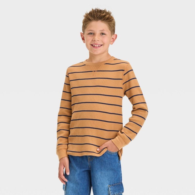 Photo 1 of Large Boys' Long Sleeve Thermal T-Shirt - Cat & Jack™ Brown