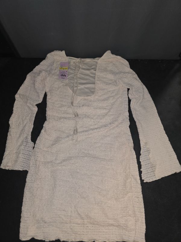 Photo 1 of XS Women's Split Long Sleeve Mini a-Line Holiday Dress - Wild Fable™ Off-Whit