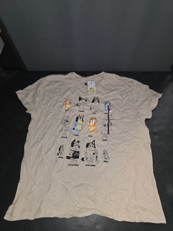 Photo 1 of XL Women's Bluey Grid Short Sleeve Graphic T-Shirt - Tan