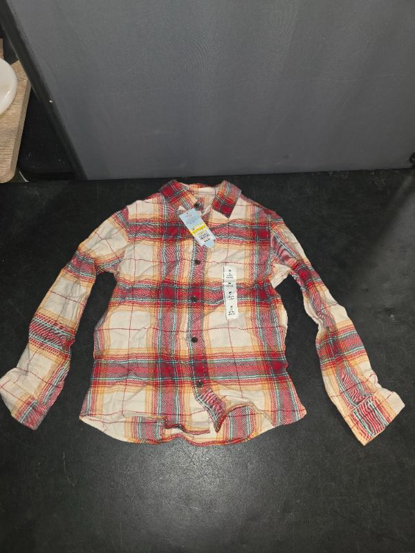 Photo 1 of M Boys' Long Sleeve Plaid Flannel Button-Down Shirt - Cat & Jack™ Orange