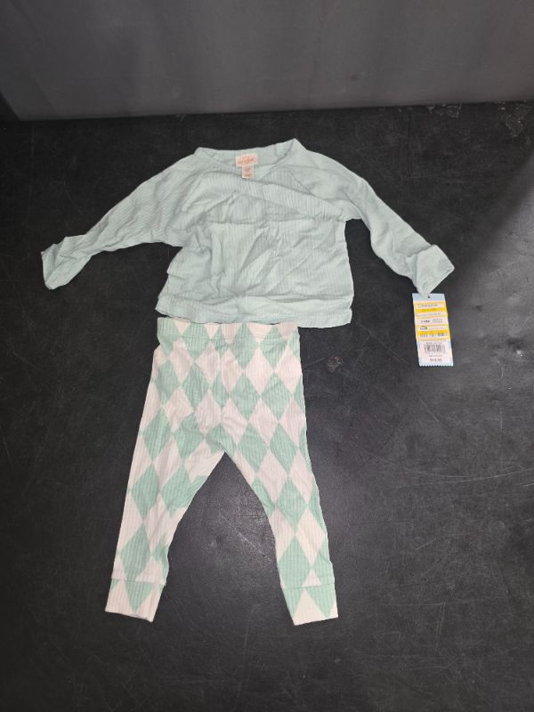 Photo 1 of 3-6M  Ribbed Top & Pants Set - Cat & Jack™ Mint Green 