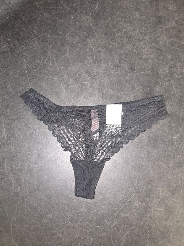 Photo 1 of Small Women's Geo Lace Thong - Auden™ Black S: Nylon Spandex Mid Rise Underwear