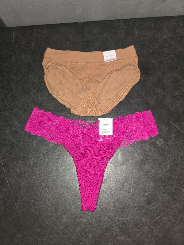 Photo 1 of Small Pink & Toffee Cotton Underwear  - 1 Thong & 1 Hipster 