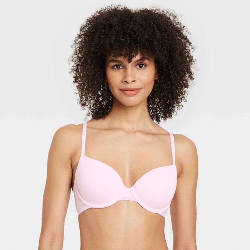 Photo 1 of 38D Women's Cotton Lightly Lined Demi T-Shirt Bra - Auden™ Enlightened Pink 38D: Adjustable Straps, Underwire