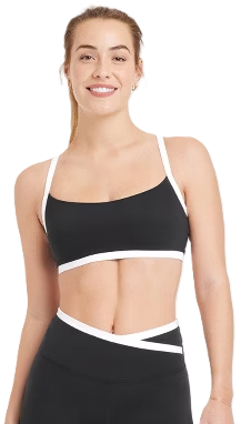 Photo 1 of S Women's Everyday Soft Light Support Piped Sports Bra - All In Motion Black