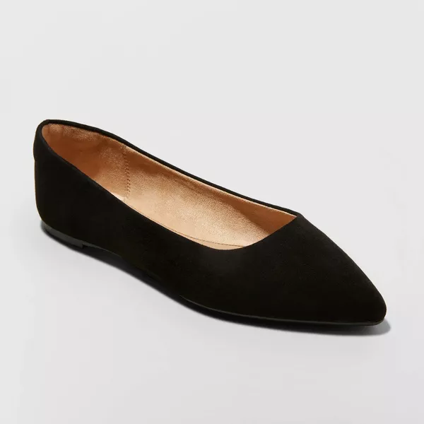 Photo 1 of 8W Women's Corinna Ballet Flats with Memory Foam Insole Black