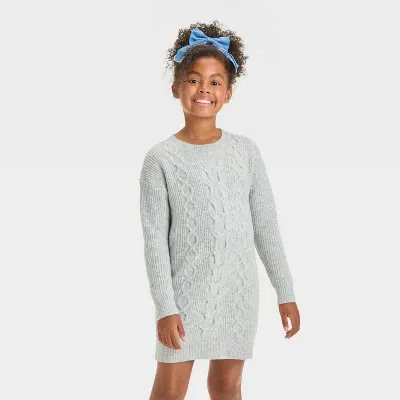 Photo 1 of L Girls' Long Sleeve Sweater Shift Dress Gray