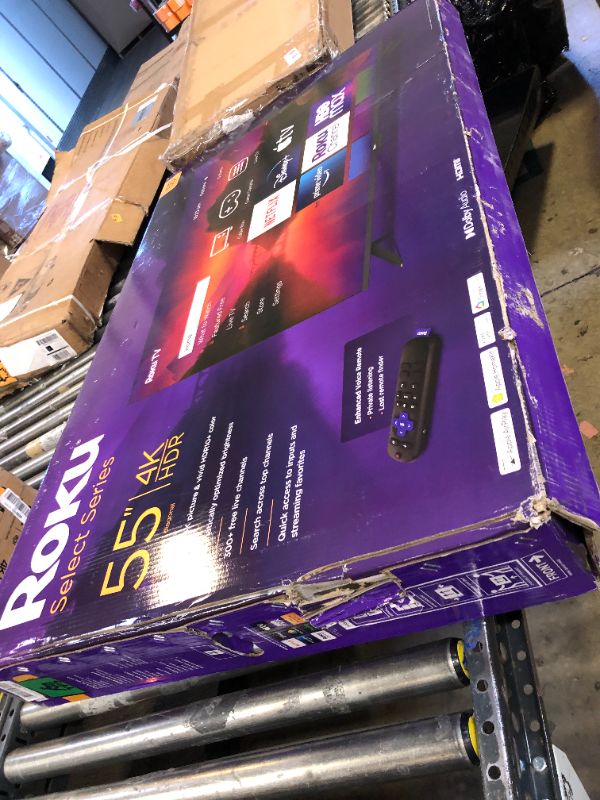 Photo 1 of Roku Smart TV – 55-Inch Select Series 4K HDR RokuTV with Roku Enhanced Voice Remote, Brilliant 4K Picture, Automatic Brightness, & Seamless Streaming – Live Local News, Sports, Family Entertainment