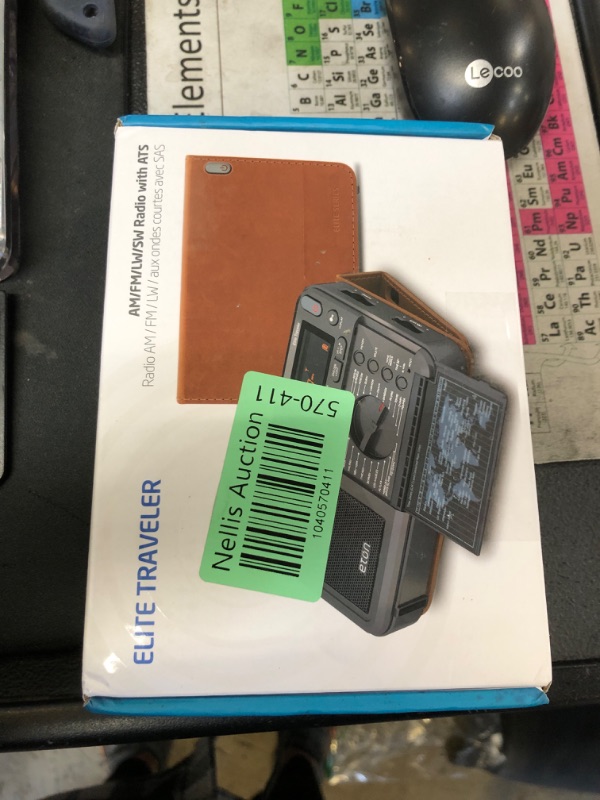 Photo 1 of Eton Elite Traveler AM/FM, Longwave, Shortwave Radio with RDS, World Clock, 500 Stations, Dial Tuning, Alarm, Sleep Timer, Leather Case, Portable International Radio with High-Contrast LCD