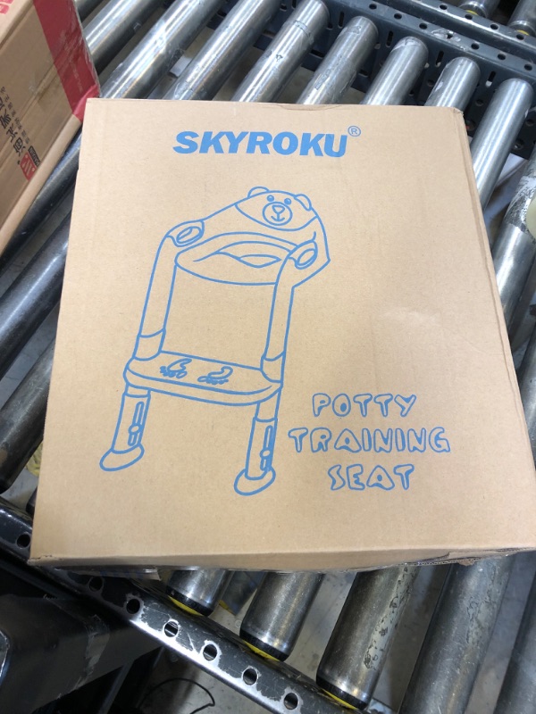 Photo 1 of Potty Training Seat with Step Stool Ladder, SKYROKU Potty Training Toilet for Kids Boys Girls Toddlers - Comfortable Safe Potty Seat with Anti-Slip Pads Ladder Grey