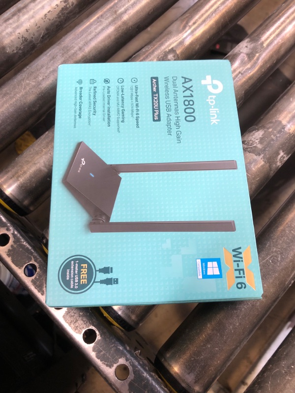 Photo 1 of TP-Link WiFi 6 USB Adapter for Desktop PC - (Archer TX20U Plus) AX1800 Wireless Network Adapter with 2.4GHz, 5GHz, High Gain Dual Band 5dBi Antenna, WPA3, Supports Windows 11/10