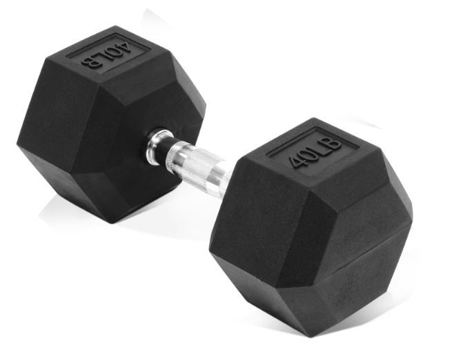 Photo 1 of Fitvids Hex Dumbbells Rubber Coated Hand Weight for Exercises and Fitness, 40 LB