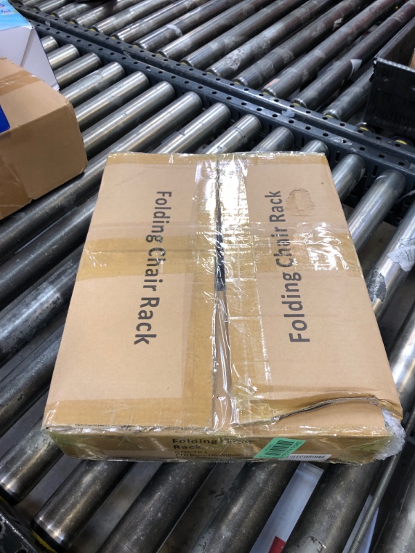 Photo 1 of RCZSCBK Folding Chair Rack,Single Tier Folding Chair Storage Cart for 14 Chairs Matte Black Heavy Duty Metal Chair Storage Rack for Party,Office