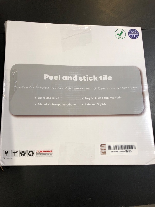Photo 1 of WOWSTAR 10-Sheet Peel and Stick Tiles, Marble Look Kitchen Backsplash Tiles, 12"x12" Multi
