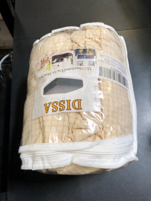 Photo 1 of DISSA Waterproof Couch Cushion Covers, Washable Sofa Cushion Covers, Stretch Sofa Slipcovers, Thick Jacquard Fabric, Couch Covers for 3 Cushion Couch Sofa Pet Friendly(3PCs Sofa Cushion, Beige)