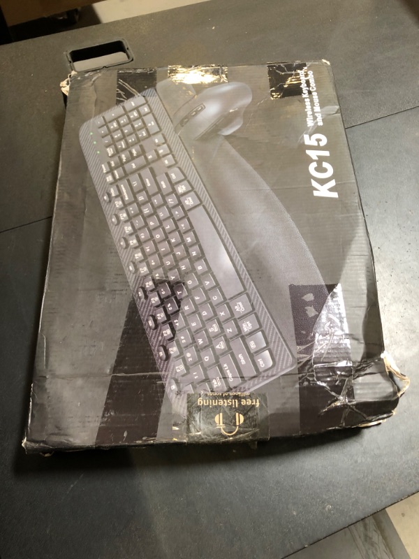 Photo 1 of Wireless Keyboard and Mouse Combo, Ergonomic Wave Keys, Cushioned Plam Rest, Comfortable Silent Natural Typing, 2.4G Lag-Free, Full Size Keyboards Cordless Set for Multi-OS, Windows/Mac -SABLUTE