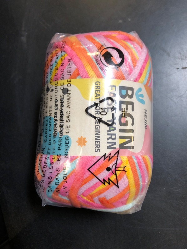 Photo 1 of 120g Coral Yarn for Crocheting and Knitting; Rainbow Yarn for Beginners with Easy-to-See Stitches;Worsted-Weight Medium #4 for Beginners Crochet Kit Making