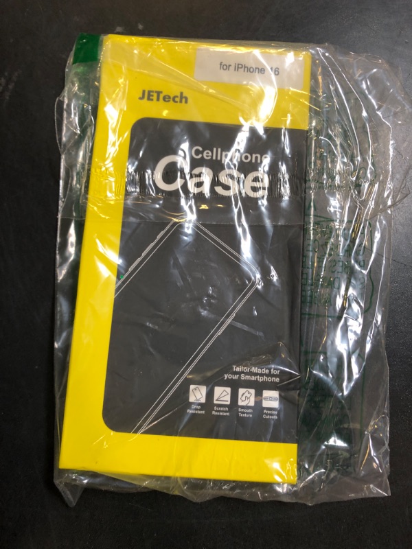 Photo 1 of JETech Case for iPhone 16 6.1-Inch, Non-Yellowing Shockproof Phone Bumper Cover, Anti-Scratch Clear Back (Black)