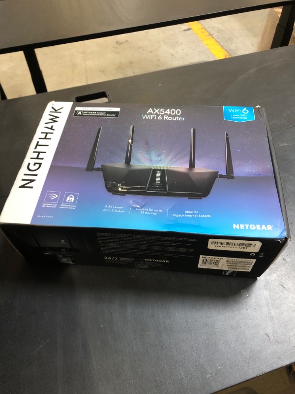 Photo 1 of NETGEAR Nighthawk 6-Stream Dual-Band WiFi 6 Router (RAX54S) – Security Features, AX5400 Wireless Speed, Up to 5.4 Gbps, Covers up to 2,500 sq. ft., 25 Devices - 1-Year Armor Subscription Included