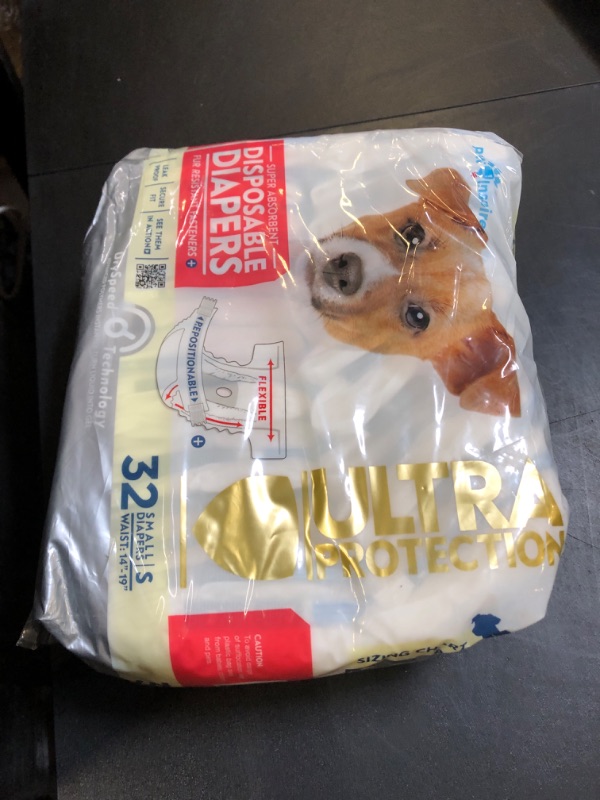 Photo 1 of Paw Inspired 32ct Disposable Dog Diapers | Female Dog Diapers Ultra Protection | Diapers for Dogs in Heat, Excitable Urination, or Incontinence (Small)