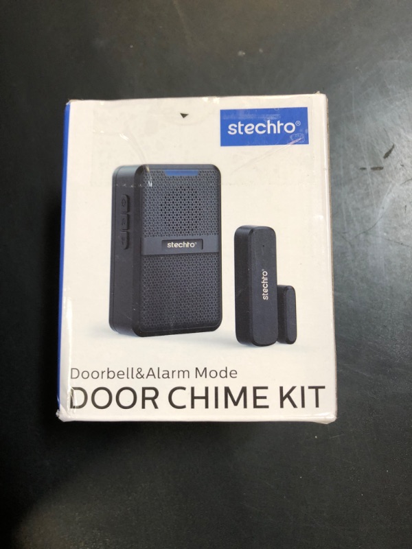 Photo 1 of STECHRO Wireless Door Chime, 600Ft Range 5 Adjustable Volume 1 Magnetic Door open Contact Alarm with 62 Chimes Mute Mode Door Bell Plugin Receiver for Home/Office/Store (Black)
