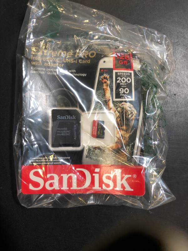 Photo 1 of Sandisk SDSQXCD-128G-GN6MA Extreme Pro Microsdxc 128gb+sd Flsh Adapter 200mb/s 90mb/s A2 C10 V30 U