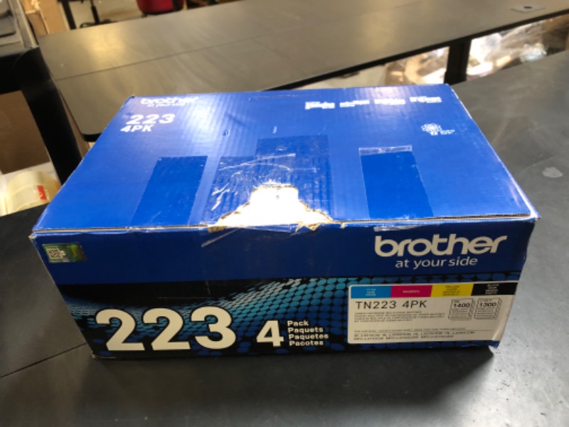 Photo 1 of Brother Genuine Standard-Yield Toner Cartridge Four Pack TN223 4PK - includes one cartridge each of Black, Cyan, Magenta & Yellow Toner, Standard Yield, Model: TN2234PK