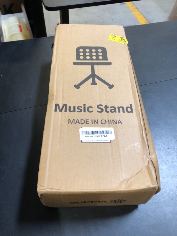 Photo 1 of Vekkia Metal Professional Portable Perforated Sheet Music Stand - Folding Adjustable Holder, with Carrying Bag, Sturdy for Instrumental Performance, Band & Travel