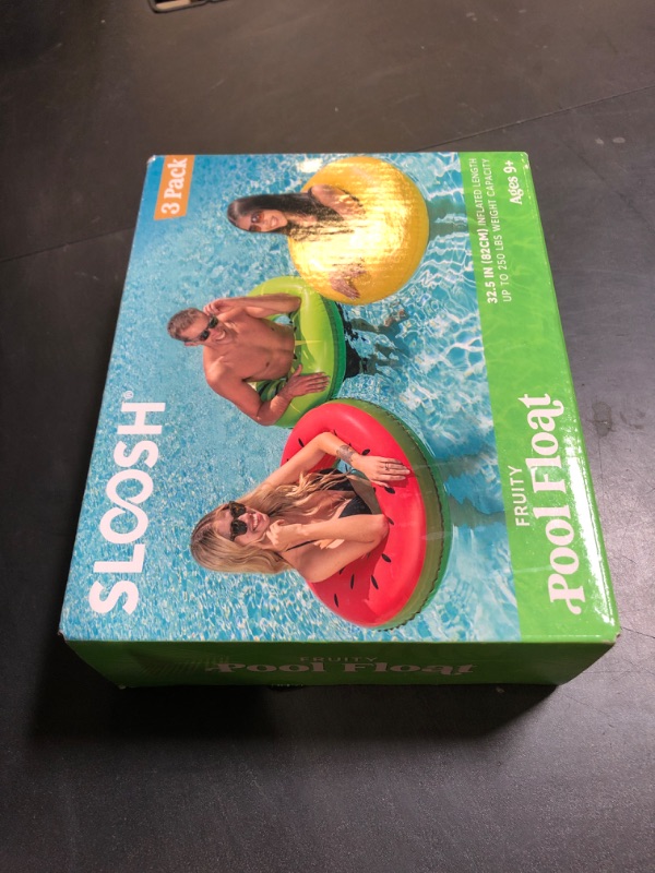 Photo 1 of JOYIN Inflatable Swim Tube Raft (3 pack) with Summer Fruits Painting, Pool Toys for Swimming Pool Party Decorations