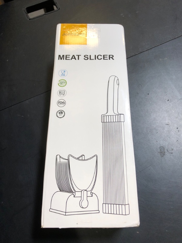 Photo 1 of Fresh Meat Slicer, Manual Meat Slicer for Fresh Raw Meat, Meal Prep for the Week, Adjustable Thickness 2mm or 4mm, 17 Blades get 18 Meat Slices, Meat Cleavers can be Sliced, Striped, Diced -Gray