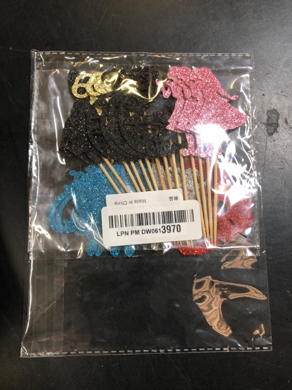 Photo 1 of Gyufise 28 Pack Alice In Wonderland Cupcake Toppers Glitter Tea Party Eat Me Cupcake Picks Lets Partea Cake Decorations Babyshower Boy Girl Kids Birthday Tea Party Supplies