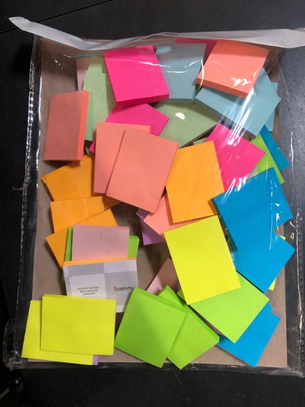 Photo 1 of (50 Pads) Sticky Notes 1.5x2, 10 Colors Self Sticky Notes, Sticky Pads, Recyclable, Self-Stick Pads, Easy to Post for Home, Office, Notebook