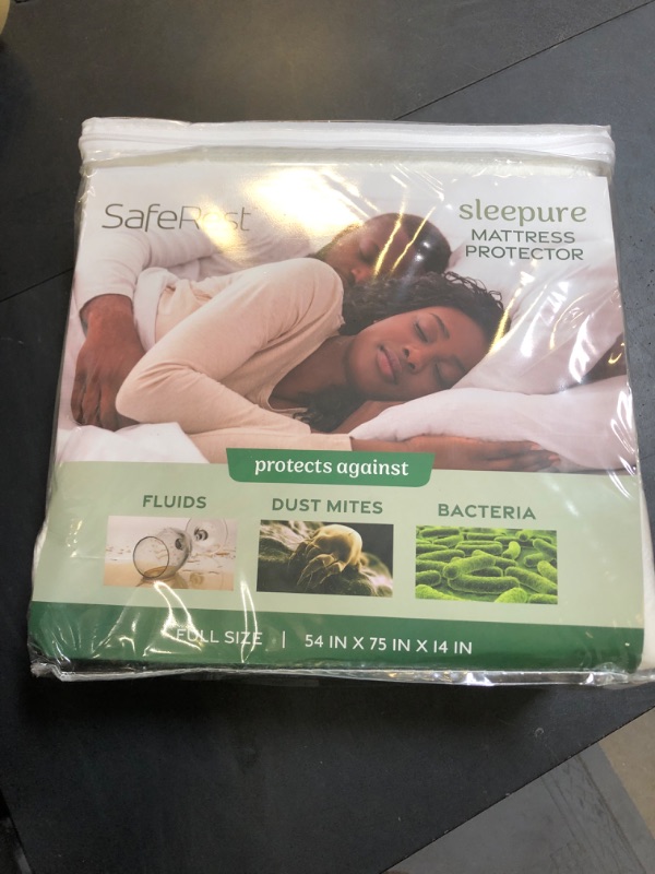 Photo 1 of SafeRest Sleepure Waterproof Full Size Quilted Mattress Protector - Viscose Derived from Bamboo - Fitted with Stretchable Pockets - Machine Washable Cotton Mattress Cover for Bed