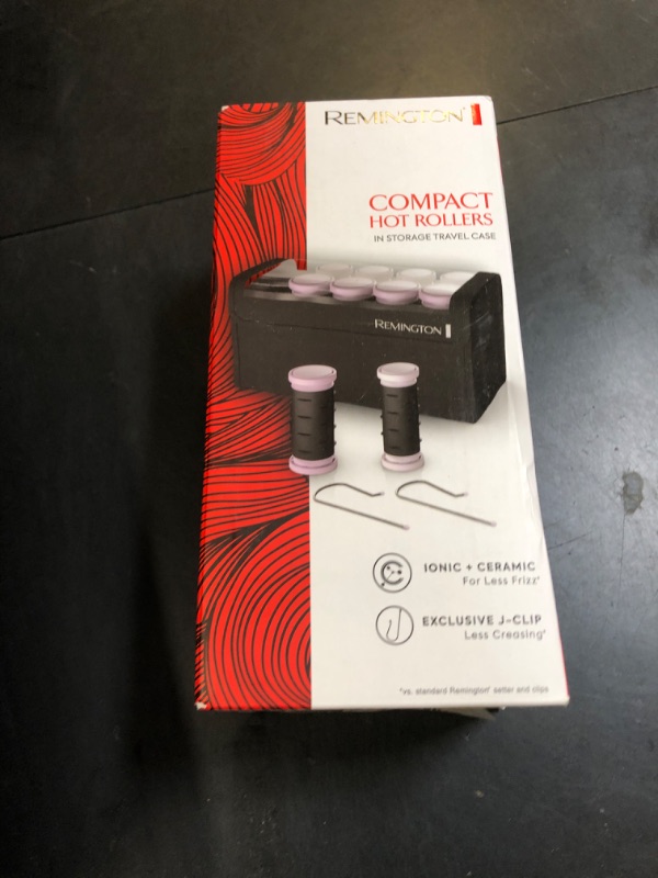 Photo 1 of Remington Compact Ceramic Dual Voltage Hot Rollers for Long and Short Hair, Hair Setters, Hair Curlers, 1-1 ¼" Purple/Black, 10 Piece Set
