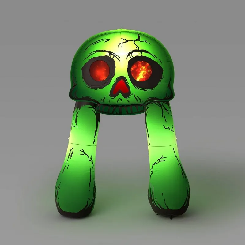 Photo 1 of 11 LED Skull Archway Inflatable Halloween Projection Decoration Green - Hyde & EEK! Boutique