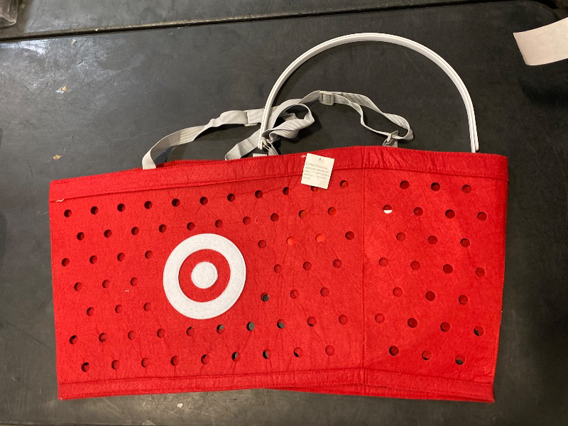 Photo 1 of One size fits most .Target Adult Shopping Basket Halloween Costume NEW Sandwich Board Hyde Eek Red