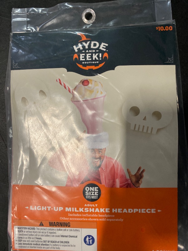 Photo 1 of Adult Inflatable & Light Up Milkshake Halloween Headpiece - Hyde & EEK!