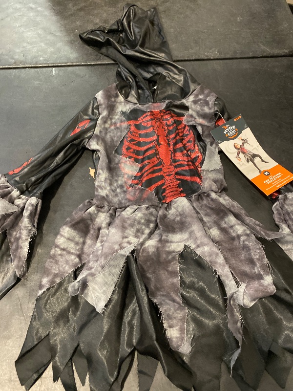 Photo 1 of Size M Girls Hyde & Eek Red Glitter SKELETON Dress Halloween Costume
