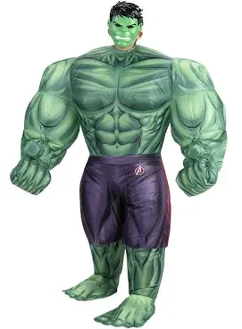 Photo 1 of Marvel Inflatable The Incredible Hulk Kid's Costume - Battery Powered Inflatable Muscle Bodysuit, Mask