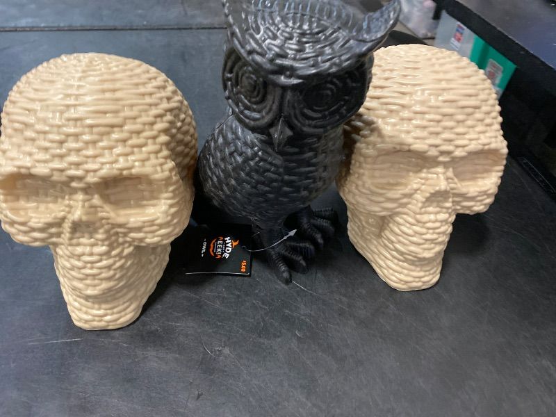 Photo 1 of 3 Pack Hype & Eek Halloween Decor Skull and owl